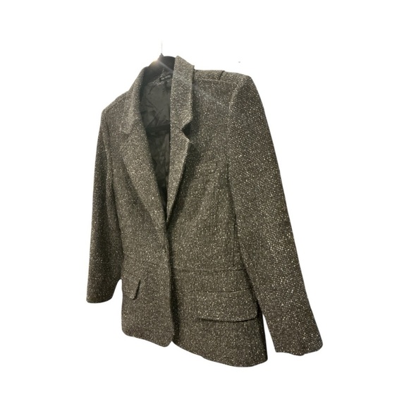 Daisy Fuentes Charcoal Tweed Blazer size 10 - Picture 2 of 10